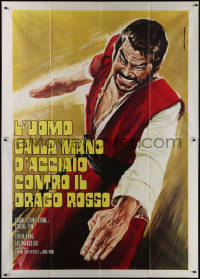 7y0451 PAID WITH BLOOD Italian 2p 1973 great full-length kung fu artwork by Ferrari!!