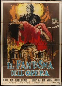 7y0456 PHANTOM OF THE OPERA Italian 2p 1963 Hammer horror, Herbert Lom, different art, ultra rare!