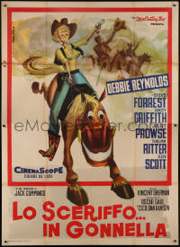 7y0473 SECOND TIME AROUND Italian 2p 1962 Masco & Milana art of Debbie Reynolds on horse, rare!