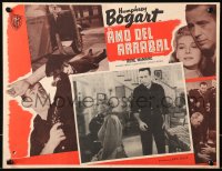 7y0160 BIG SHOT Mexican LC R1950s Humphrey Bogart staring at worried Irene Manning, film noir!
