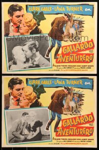 7y0142 HONKY TONK 8 Mexican LCs 1942 great images of gambler Clark Gable & sexy Lana Turner!