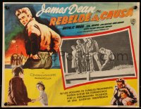 7y0170 REBEL WITHOUT A CAUSE Mexican LC R1950s sad James Dean & Natalie Wood after deadly car race!