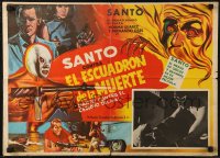 7y0171 SANTO CONTRA CEREBRO DEL MAL 17x23 Mexican LC 1958 great images of the masked wrestler!