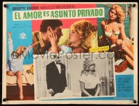 7y0178 VERY PRIVATE AFFAIR Mexican LC 1965 Louis Malle's Vie Privee, c/u of sexy Brigitte Bardot!