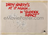 7y0033 SUDDEN IMPACT 11x15 window cling 1983 makes it look like Dirty Harry shot your window!