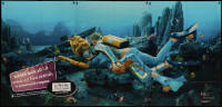 7y0134 LOVE LIFE STOP SIDA 50x106 Swiss special poster 2000s HIV/AIDS, sexy scuba divers image!