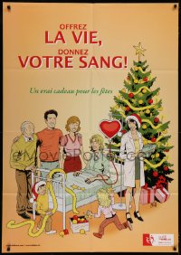 7y0136 OFFREZ LA VIE DONNEZ VOTRE SANG 35x50 Swiss special poster 2008 Christmas blood transfusion!