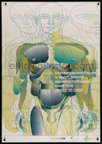 7y0138 SCIENCECITE 35x50 Swiss special poster 2006 cool Stephan Bundi art of the human body!