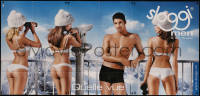 7y0090 TRIUMPH 50x106 Swiss advertising poster 2008 underwear ad with 3 sexy girls & Mr. Suisse!