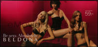 7y0092 TRIUMPH red style 50x106 Swiss advertising poster 2010s three sexy ladies in black underwear!