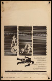 7y0186 ANATOMY OF A MURDER WC 1959 different Saul Bass silhouette & stars behind blinds image!