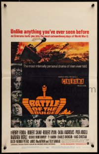 7y0194 BATTLE OF THE BULGE Cinerama WC 1966 Henry Fonda, Robert Shaw, cool Jack Thurston tank art!