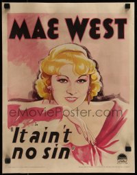 7y0196 BELLE OF THE NINETIES WC 1934 wonderful art of sexy smiling Mae West, It Ain't No Sin!