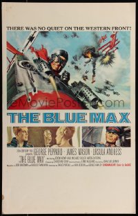 7y0204 BLUE MAX WC 1966 great Frank McCarthy art of WWI fighter pilot George Peppard in airplane!
