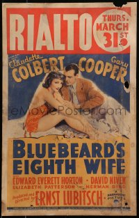 7y0205 BLUEBEARD'S EIGHTH WIFE WC 1938 sexy Claudette Colbert & Gary Cooper, Ernst Lubitsch!