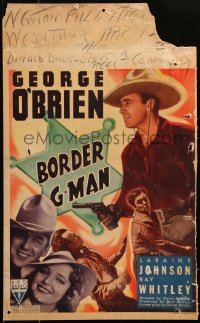 7y0206 BORDER G-MAN WC 1938 western images of cowboy George O'Brien & pretty Laraine Johnson, rare!