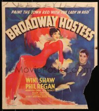 7y0210 BROADWAY HOSTESS WC 1935 great art of sexy singer Winnie Shaw & Phil Regan!