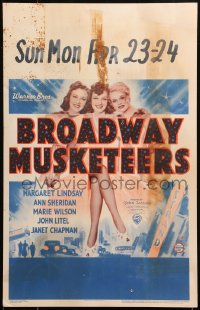 7y0211 BROADWAY MUSKETEERS WC 1938 sexy Ann Sheridan, Margaret Lindsay & Wilson in New York, rare!