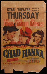 7y0217 CHAD HANNA WC 1940 Henry Fonda with beautiful Dorothy Lamour & Linda Darnell!