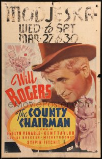 7y0222 COUNTY CHAIRMAN WC 1935 you'll love Will Rogers more than ever, the people's choice, rare!