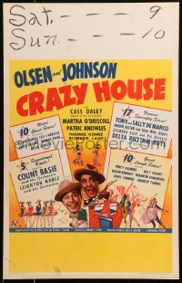 7y0224 CRAZY HOUSE WC 1943 Ole Olsen & Chic Johnson + art of sexy dancing girls + Big Bands!