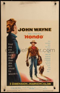 7y0263 HONDO 3D WC 1953 John Wayne was a stranger to all but the surly dog at his side, rare!