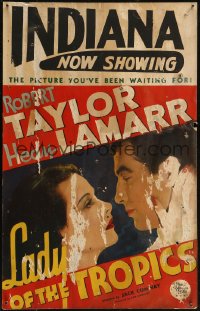 7y0271 LADY OF THE TROPICS WC 1939 romantic close up of beautiful Hedy Lamarr & Robert Taylor!