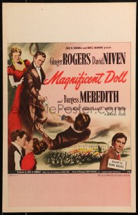 7y0280 MAGNIFICENT DOLL WC 1946 Ginger Rogers, David Niven, Burgess Meredith, very rare!