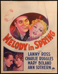 7y0285 MELODY IN SPRING WC 1934 art of Mary Boland, Ann Sothern, Lanny Ross & Charlie Ruggles, rare!