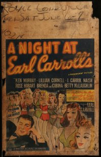 7y0290 NIGHT AT EARL CARROLL'S WC 1936 great art of Ken Murray with lots of sexy ladies, rare!