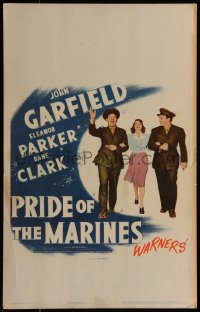 7y0297 PRIDE OF THE MARINES WC 1945 Eleanor Parker between blind veteran John Garfield & Dane Clark
