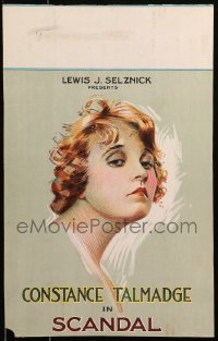 7y0303 SCANDAL WC 1917 great stone litho art of heiress Constance Talmadge, ultra rare!