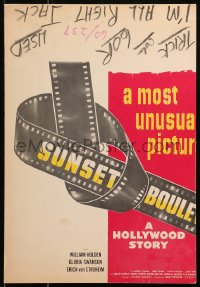 7y0313 SUNSET BOULEVARD WC 1950 Billy Wilder classic noir, unusual film strip image, very rare!