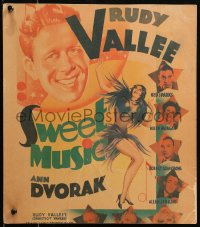 7y0315 SWEET MUSIC WC 1935 cool art of Rudy Vallee & sexy Ann Dvorak, Helen Morgan, ultra rare!