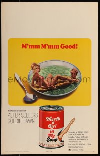 7y0319 THERE'S A GIRL IN MY SOUP WC 1971 Peter Sellers & Goldie Hawn, great Campbells soup can art!