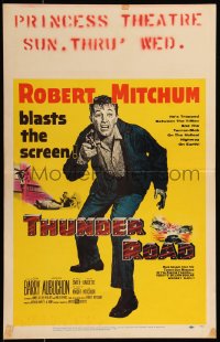 7y0321 THUNDER ROAD WC 1958 moonshiner Robert Mitchum trapped between T-Men & Terror Mob!