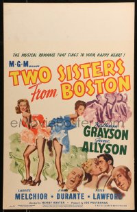 7y0325 TWO SISTERS FROM BOSTON WC 1946 Kathryn Grayson, June Allyson, Peter Lawford, Durante, rare!