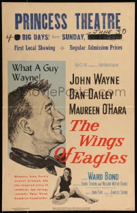 7y0330 WINGS OF EAGLES WC 1957 great art of Naval Aviation pilot John Wayne, sexy Maureen O'Hara!