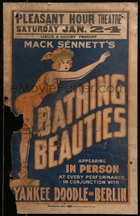 7y0333 YANKEE DOODLE IN BERLIN WC 1919 Mack Sennett's Bathing Beauties appearing in person, rare!
