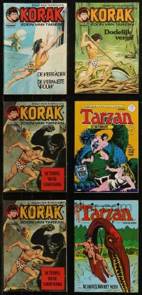 7z0636 LOT OF 6 HUNGARIAN TARZAN & KORAK COMIC BOOKS 1970s Edgar Rice Burroughs stories!