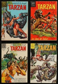 7z0640 LOT OF 4 FRENCH TARZAN COMIC BOOKS 1960s Edgar Rice Burroughs, includes the first issue!