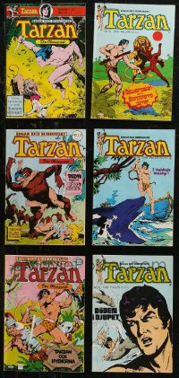 7z0634 LOT OF 6 SWEDISH TARZAN COMIC BOOKS 1977-1978 Edgar Rice Burroughs stories, cool cover art!