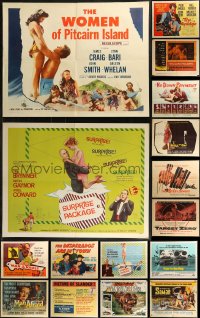 7z0051 LOT OF 21 FORMERLY FOLDED HALF-SHEETS 1950s-1970s great images from a variety of movies!