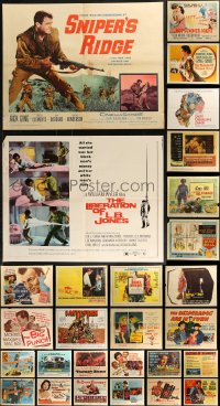 7z0049 LOT OF 30 FORMERLY FOLDED HALF-SHEETS 1940s-1970s great images from a variety of movies!