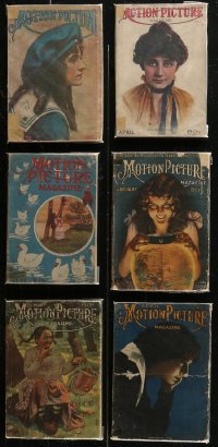 7z0567 LOT OF 6 MOTION PICTURE MOVIE MAGAZINES 1910s filled with great images & articles!