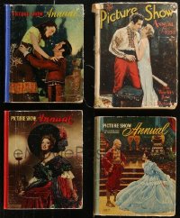 7z0657 LOT OF 4 PICTURE SHOW ANNUAL ENGLISH HARDCOVER BOOKS 1932-1957 great movie images & info!