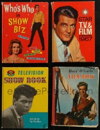 7z0659 LOT OF 4 ENGLISH MOVIE AND TV HARDCOVER BOOKS 1950s-1960s great images & information!