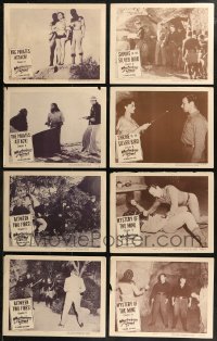 7z0396 LOT OF 8 MYSTERIOUS ISLAND SERIAL LOBBY CARDS 1951 Richard Crane, Jules Verne sci-fi!