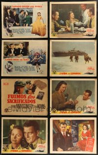 7z0389 LOT OF 23 SPANISH LANGUAGE LOBBY CARDS 1940s incomplete sets from a variety of movies!