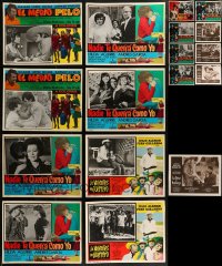 7z0384 LOT OF 41 SPANISH LANGUAGE LOBBY CARDS 1940s-1970s incomplete sets from a variety of movies!